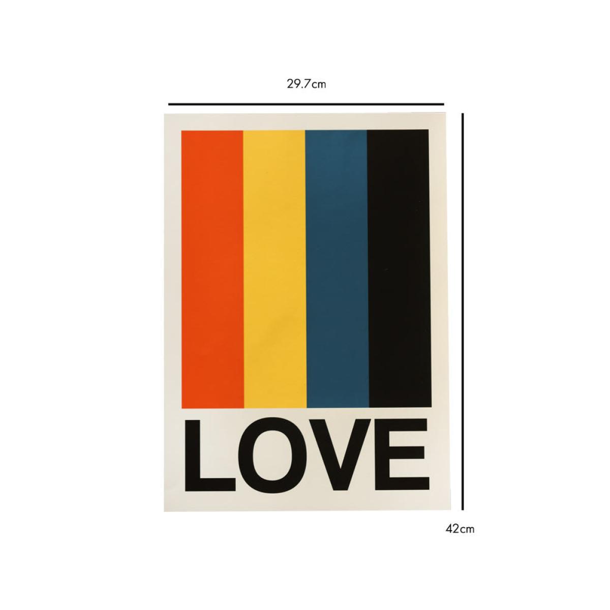 Retro Stripe LOVE Sundaze By Frances Collett A2 Art Print With Black Wooden Frame – image 5