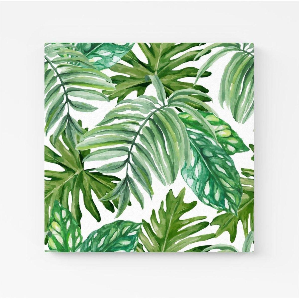 Exotic Rainforest Leaves Canvas Print - Green / Small – image 2