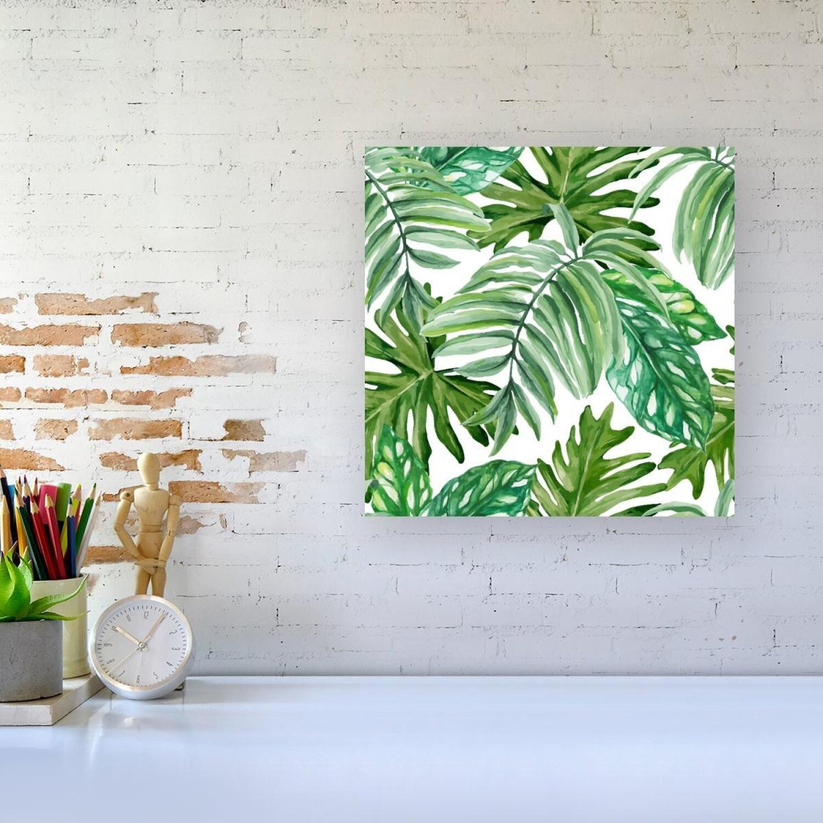 Exotic Rainforest Leaves Canvas Print - Green / Small – image 3