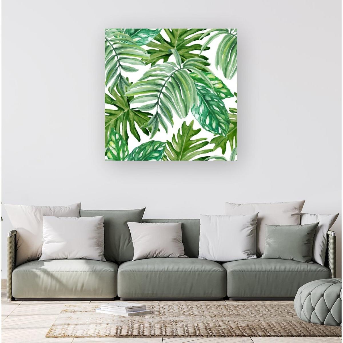 Exotic Rainforest Leaves Canvas Print - Green / Small – image 4