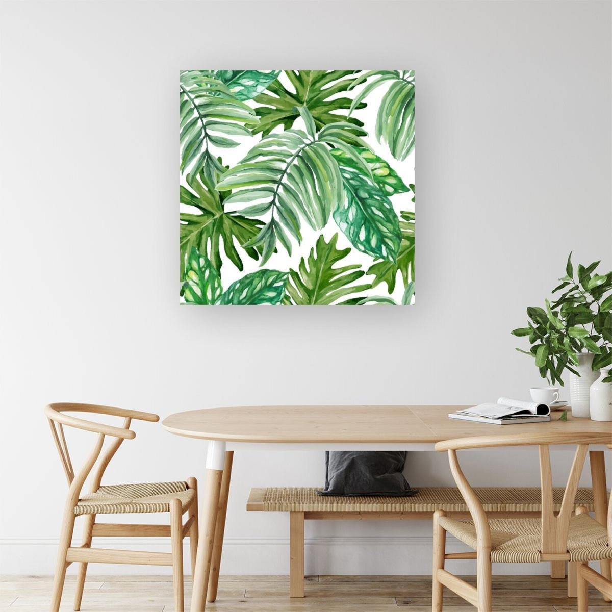 Exotic Rainforest Leaves Canvas Print - Green / Small – image 1