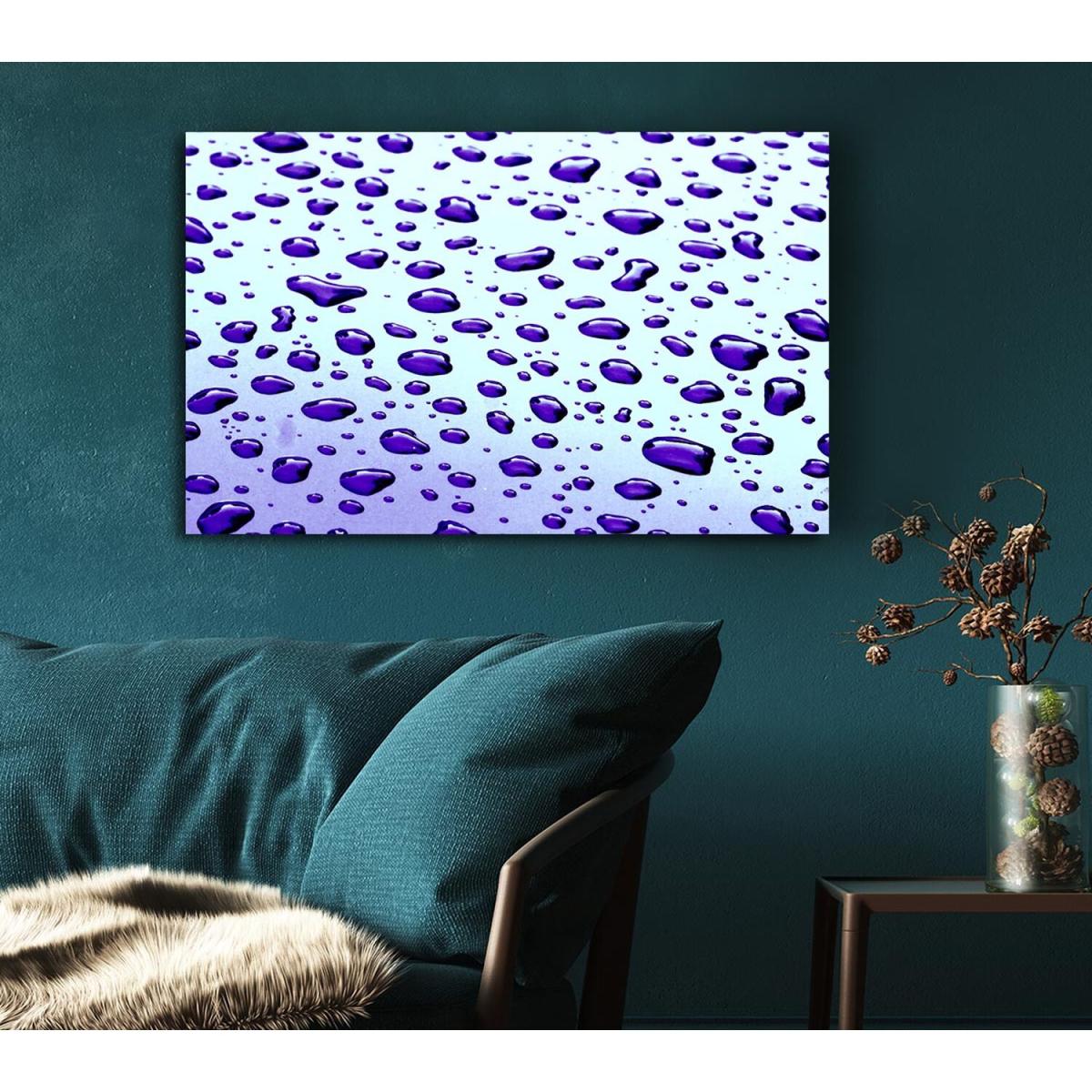 Purple Raindrops Canvas Print Wall Art - Yellow / 81.28cm – image 3