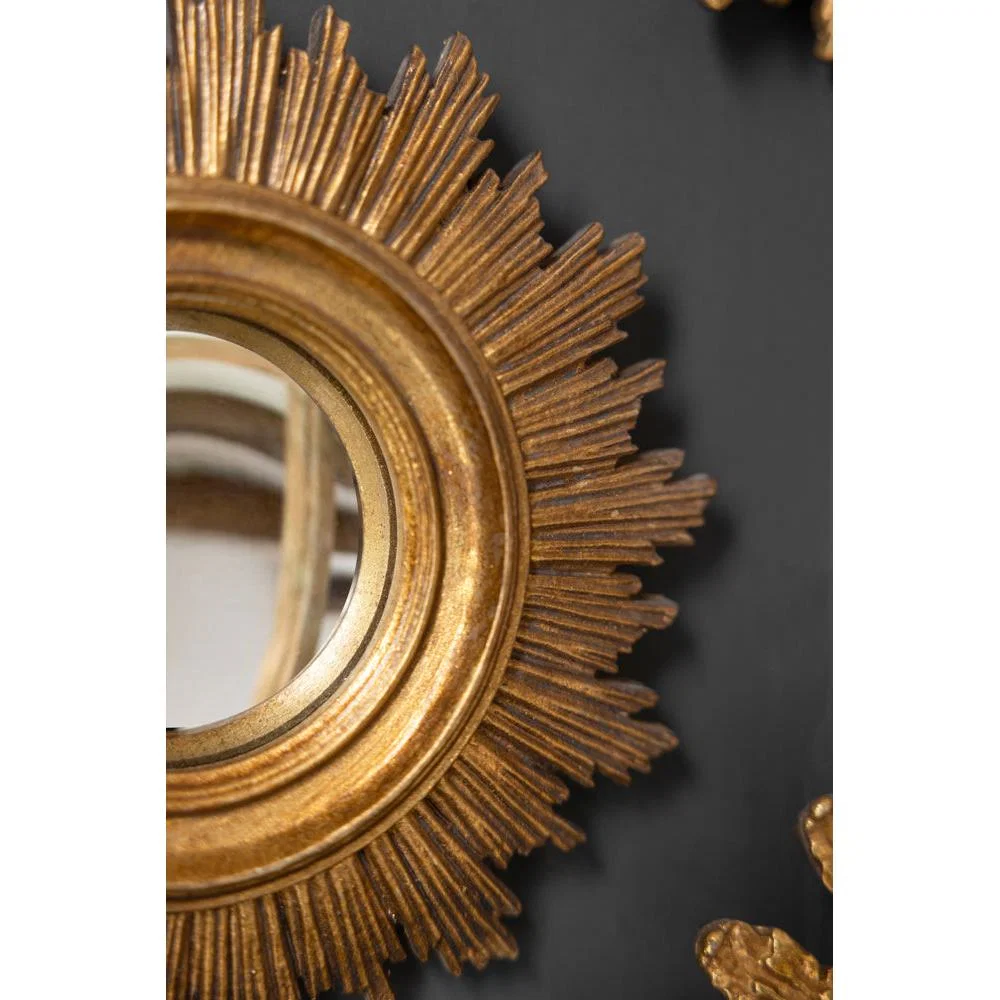 Antique Gold Small Sun Convex Mirror – image 2
