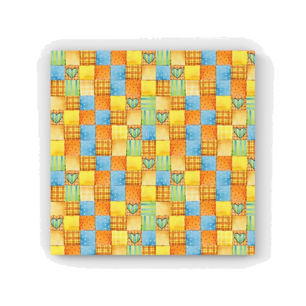 Baby Watercolour Blanket Pattern HD Metal Print - Yellow / 30cm