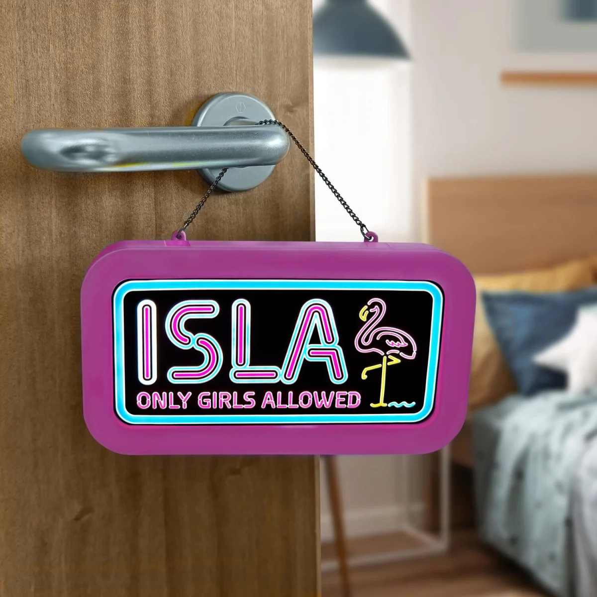 Isla Pre-personalised Light-Up Neon Bedroom Sign - Pink – image 8