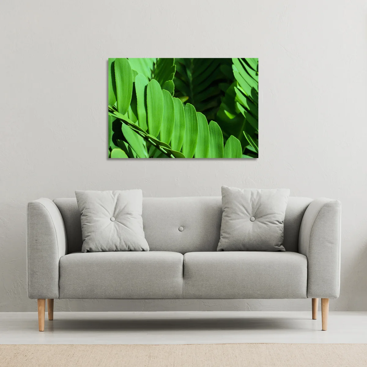 Natural dark green leaves, long slender green leaves Canvas Print - Green / 152cm / 101cm – image 2