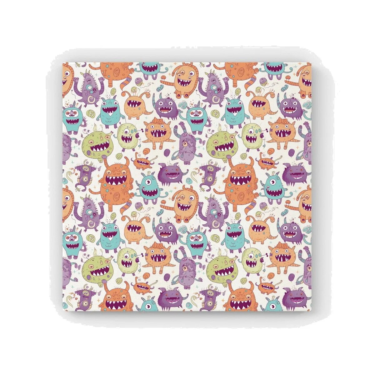 Playful Halloween Monsters HD Metal Print - Purple / 56cm