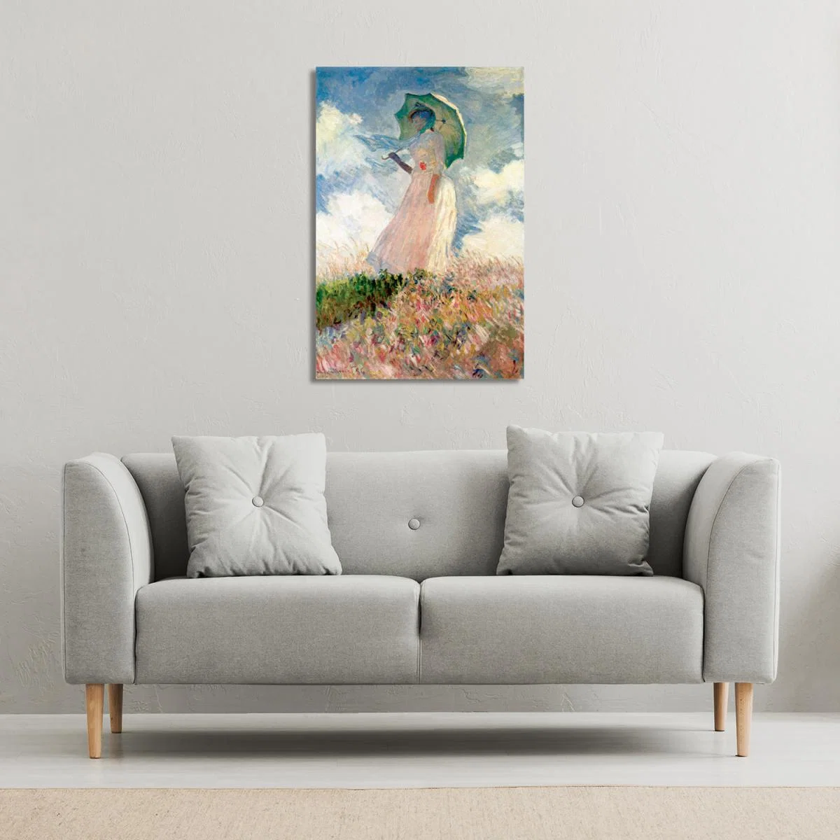 Claude Monet - Woman With A Parasol Canvas print - Blue / 61cm / 91cm – image 3