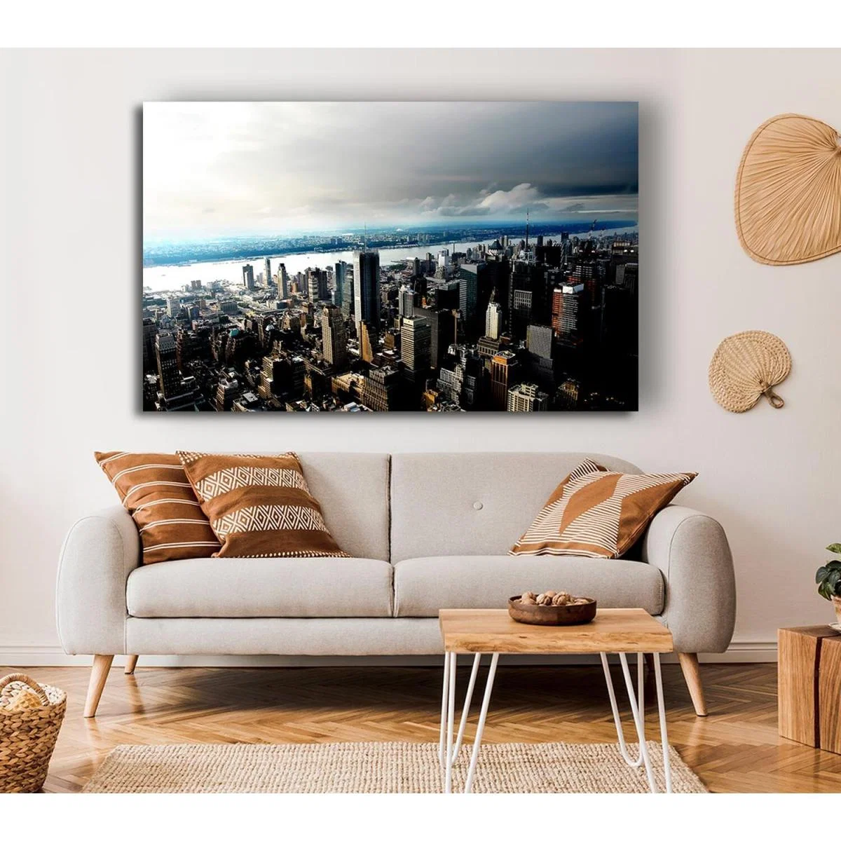 New York City Hudson River Canvas Print Wall Art - Yellow / 35.56cm – image 4