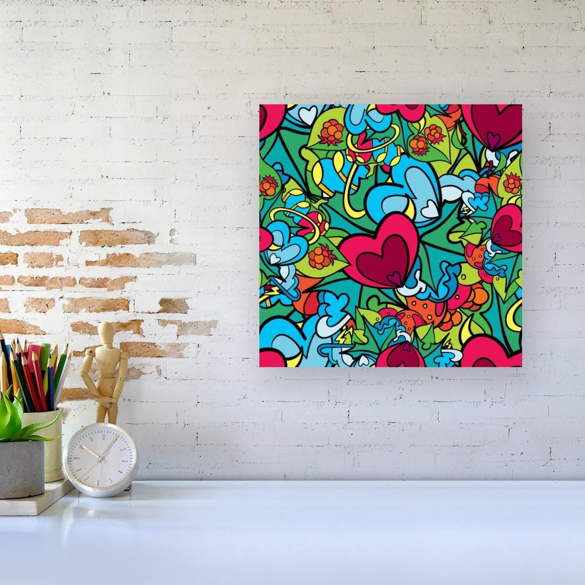 Hippie Psychedelic Pattern Canvas Print - Green / Medium – image 3
