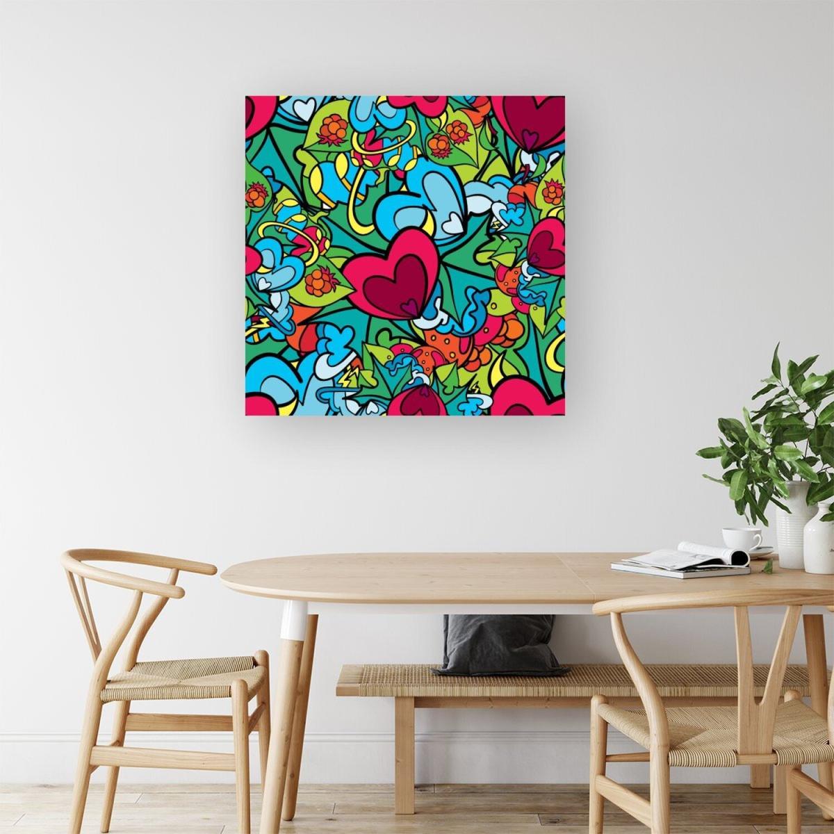 Hippie Psychedelic Pattern Canvas Print - Green / Medium – image 1