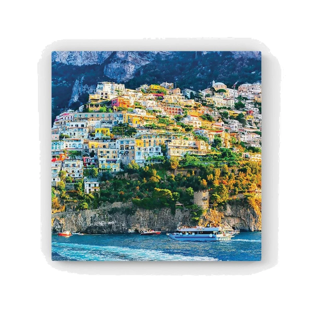 Positano, Amalfi Coast HD Metal Print - Green / 30cm