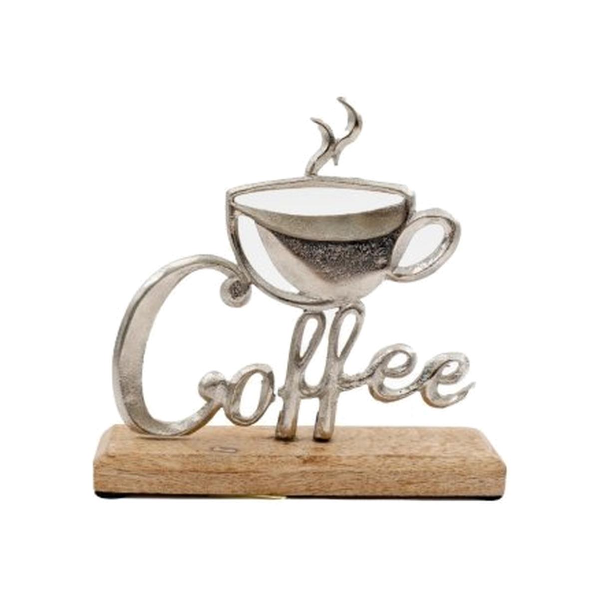 Coffee Sign On Plaque - Silver