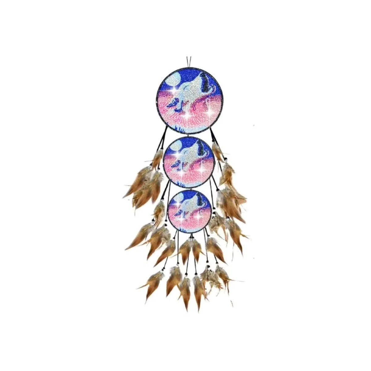 Mystical Wolf Feather Dream Catcher Diamond Painting Kit - Multi – image 1