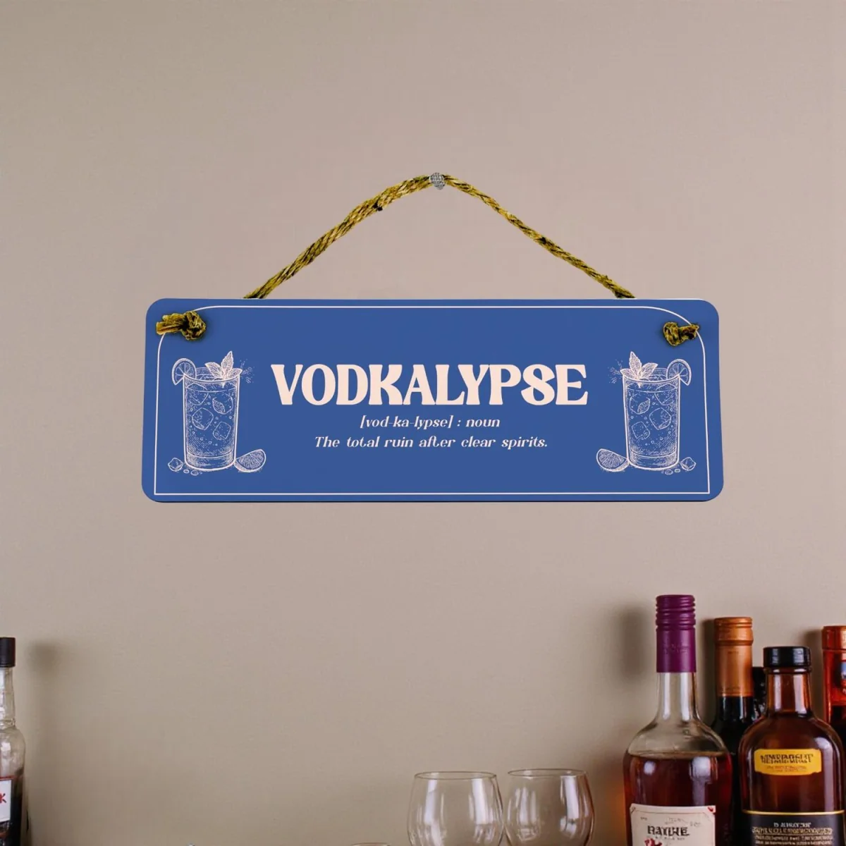 Novelty Dictionary Wooden Wall/Door Sign - Home Décor Gift - Proseccoops - Vodkalypse – image 2