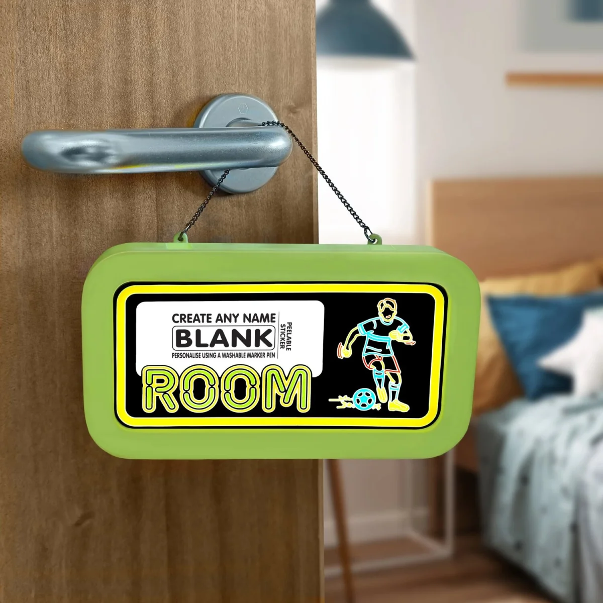 Football (Blank) Pre-personalised Light-Up Neon Bedroom Sign - Green – image 8