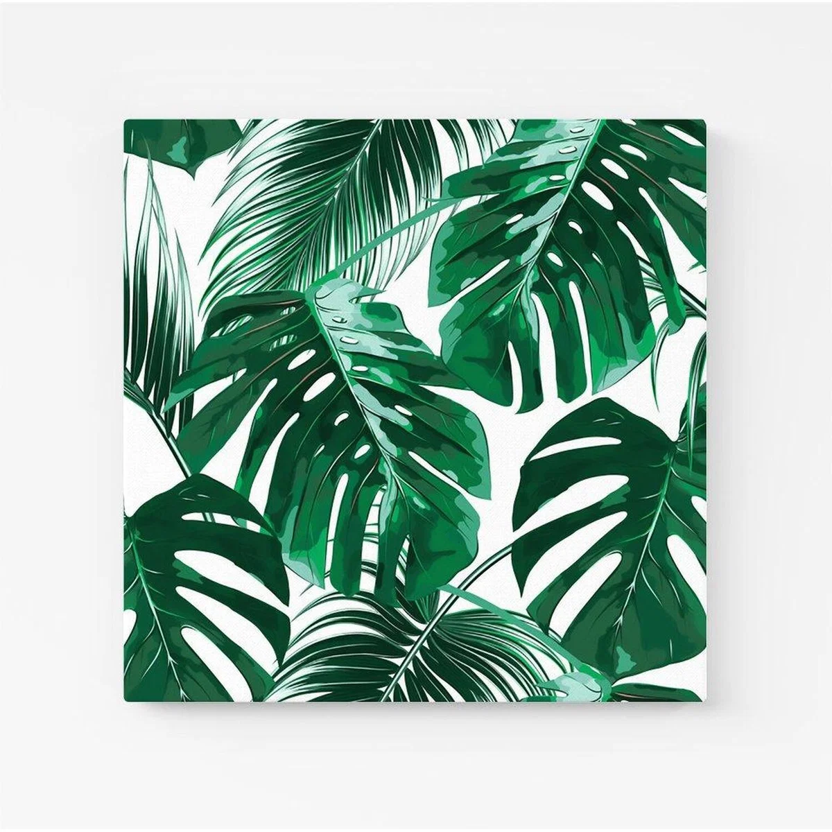 Tropical Jungle Leaf Pattern Canvas Print - Green / Medium – image 2