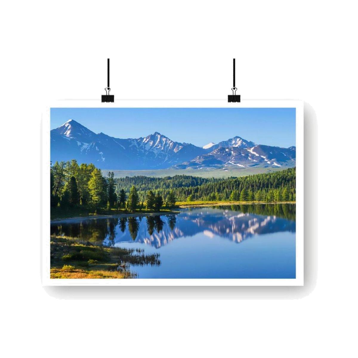 Summer Mountain Lake Art Print - Blue / 84.1cm – image 1