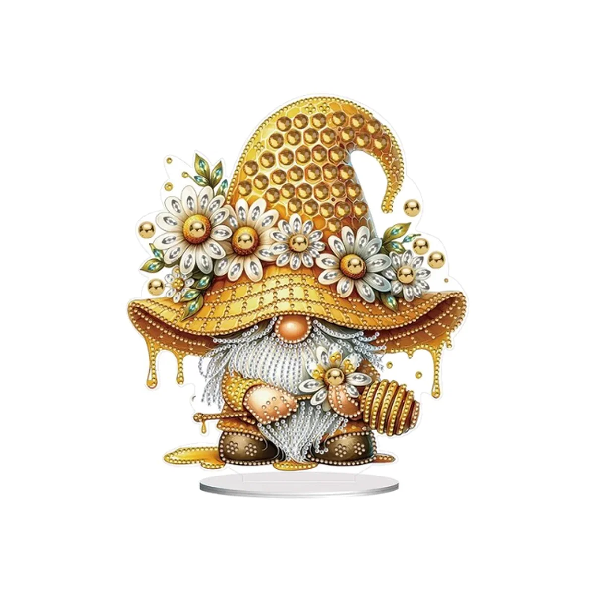 Honeycomb Gnome Diamond Painting Table Top Ornament - Gold