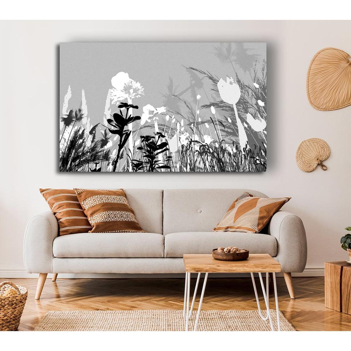 Silver Splash Flowers Canvas Print Wall Art - Yellow / 66.04cm – image 4