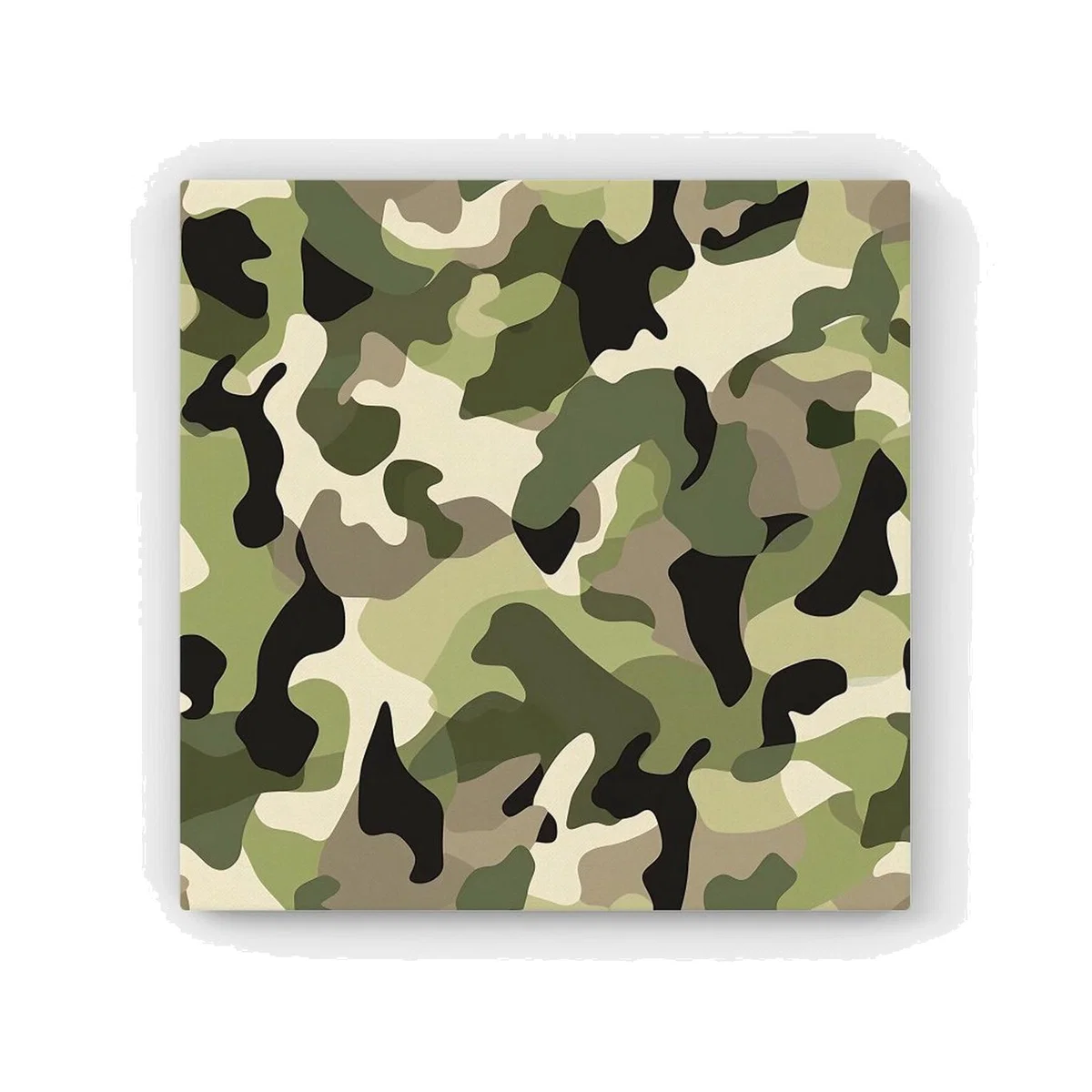 Camouflage Design HD Metal Print - Green / 30cm