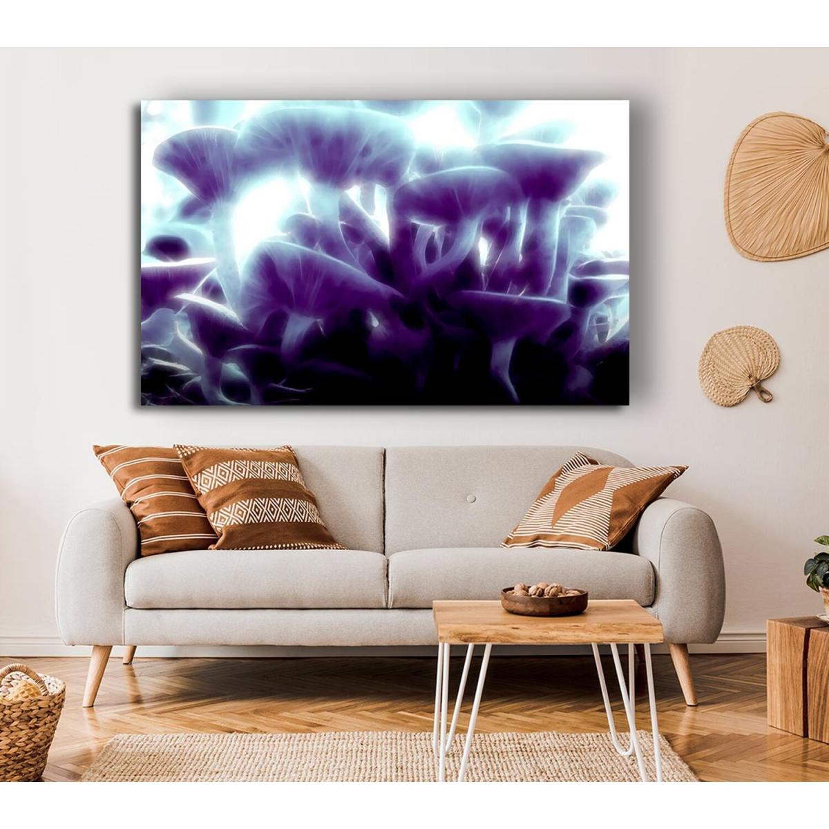 Magic Mystical Mushrooms Canvas Print Wall Art - Yellow / 81.28cm – image 4