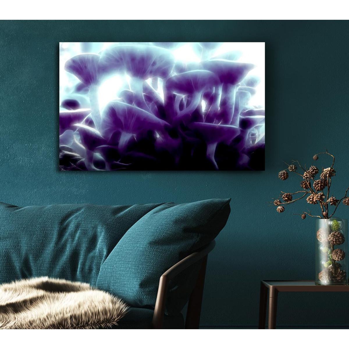 Magic Mystical Mushrooms Canvas Print Wall Art - Yellow / 81.28cm – image 5