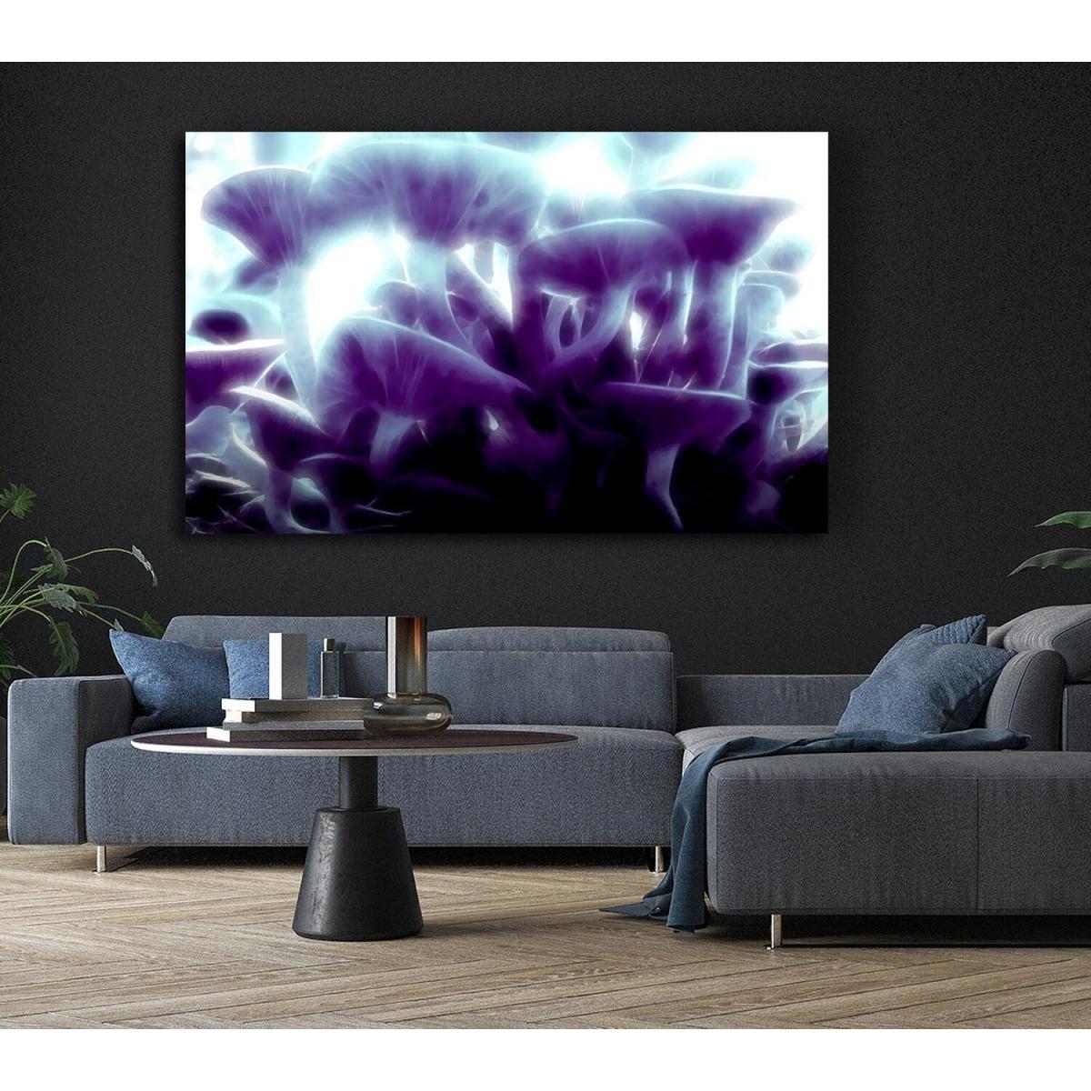 Magic Mystical Mushrooms Canvas Print Wall Art - Yellow / 81.28cm – image 6