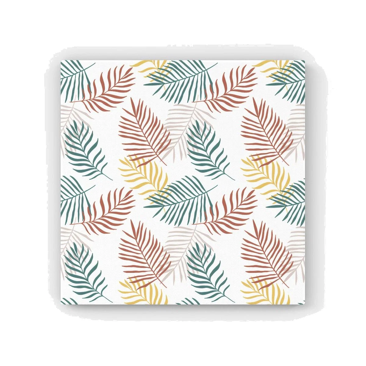 Palm Branches In Natural Colors HD Metal Print - Green / 56cm