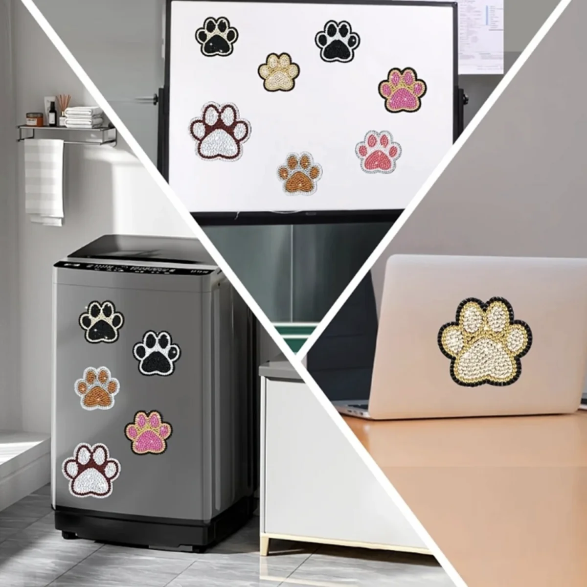 8 Paw Print Diamond Painting Magnets - Multi – image 2