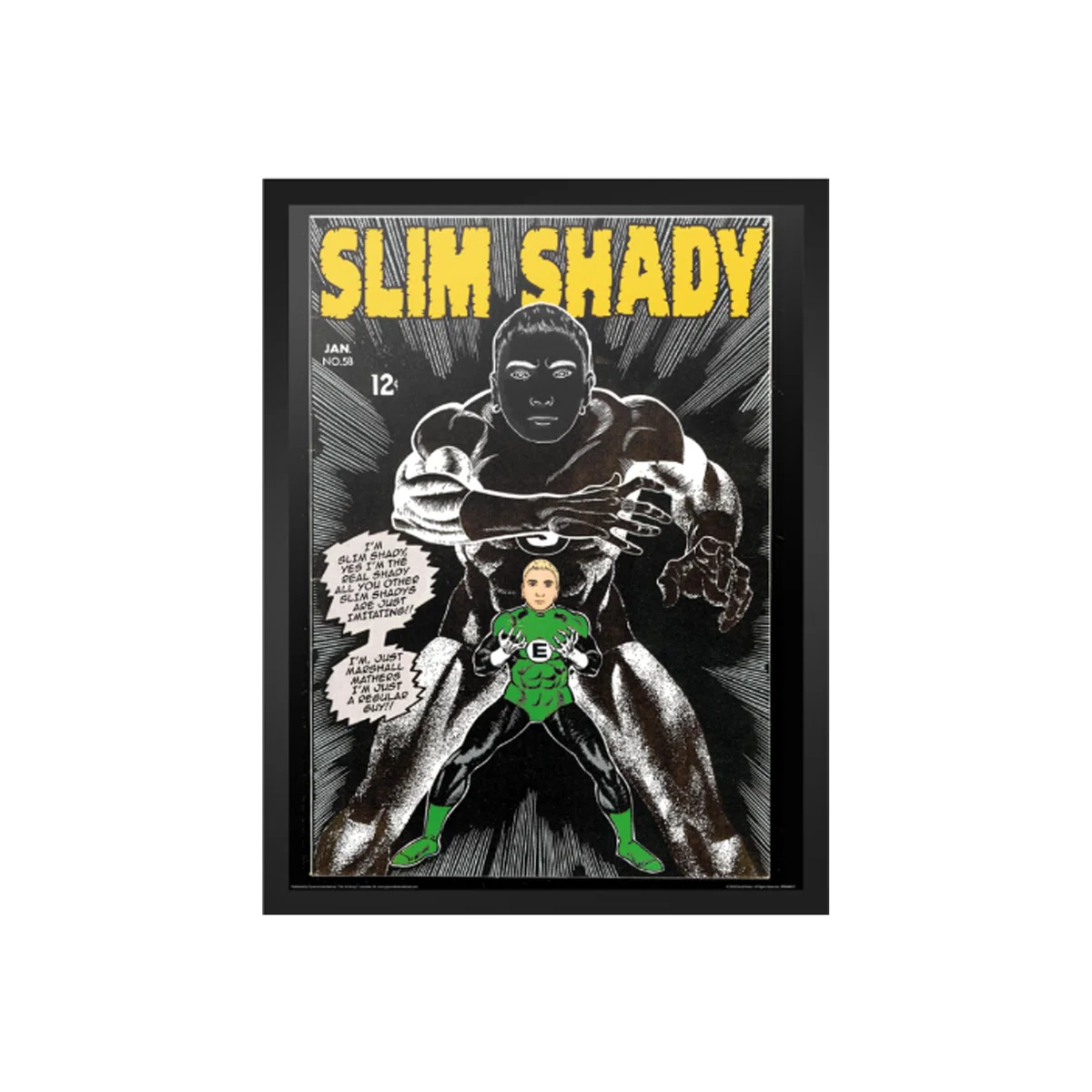 Dangerous MCs Slim Shady Framed Print 30x40cm - Green