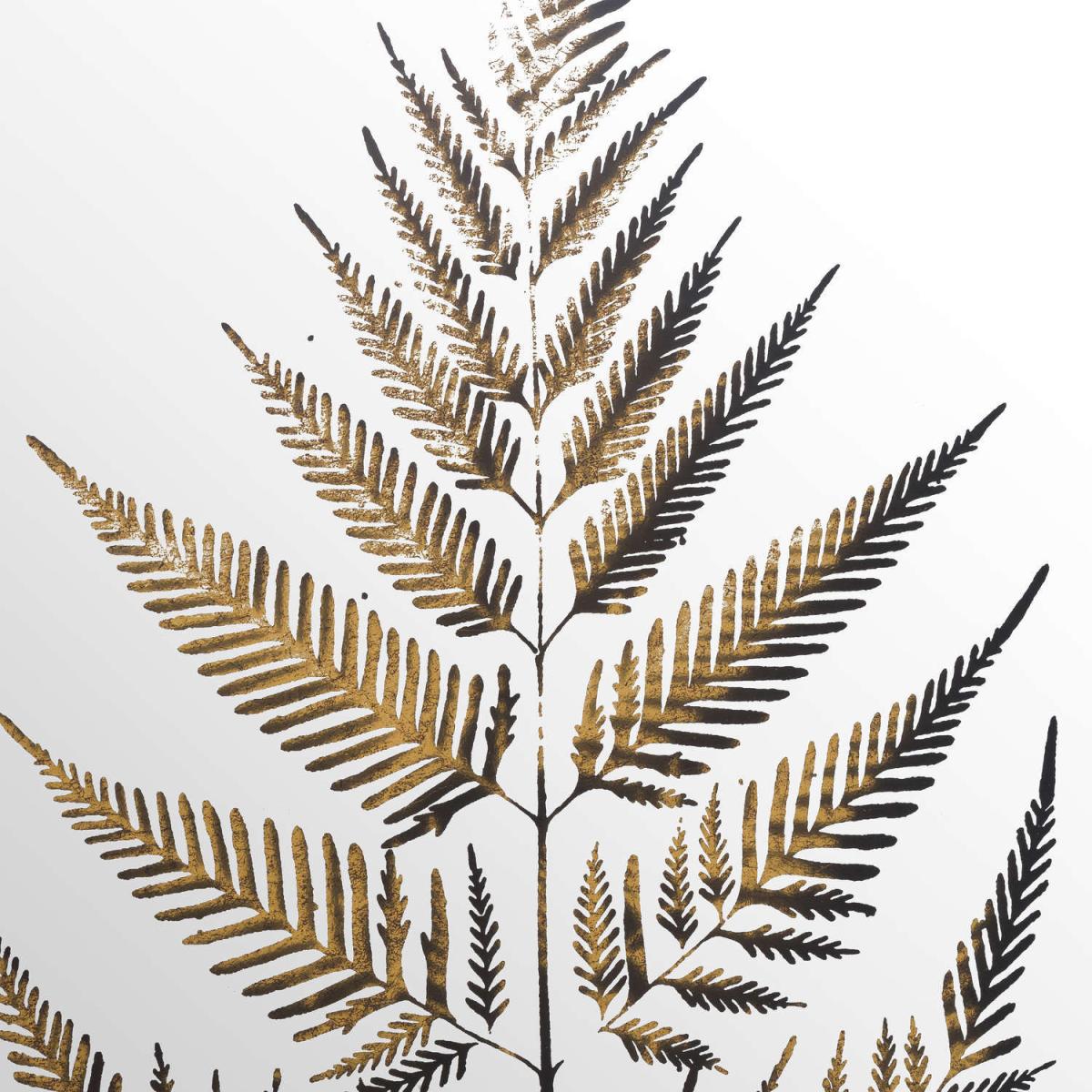 Metallic Mirrored Brass Fern Wall Art Contemporary Decor - Brass – image 2