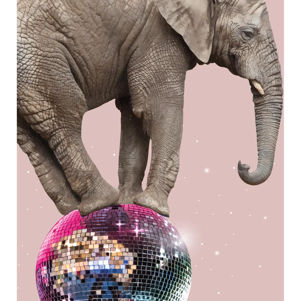 Pink Elephant on Disco Ball Wall Art Kitchen Disco - Pink – image 2