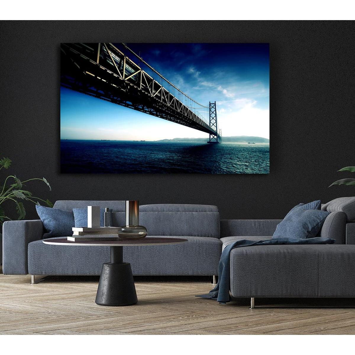 Akashi Kaikyo Bridge Japan Canvas Print Wall Art - Yellow / 35.56cm – image 6