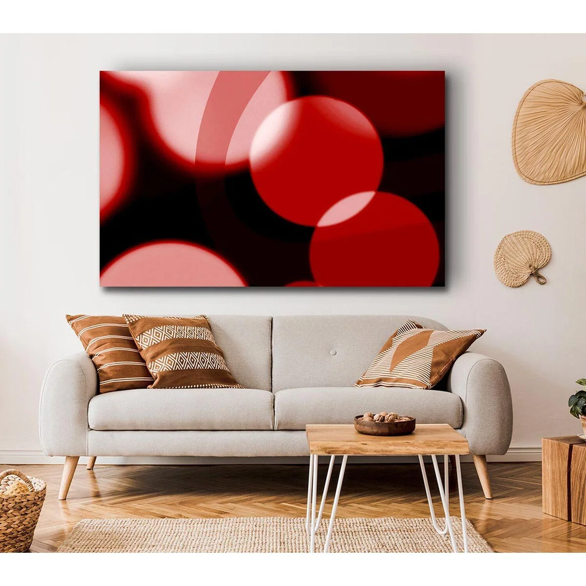 Red Disco Lights Canvas Print Wall Art - Yellow / 50.8cm – image 4