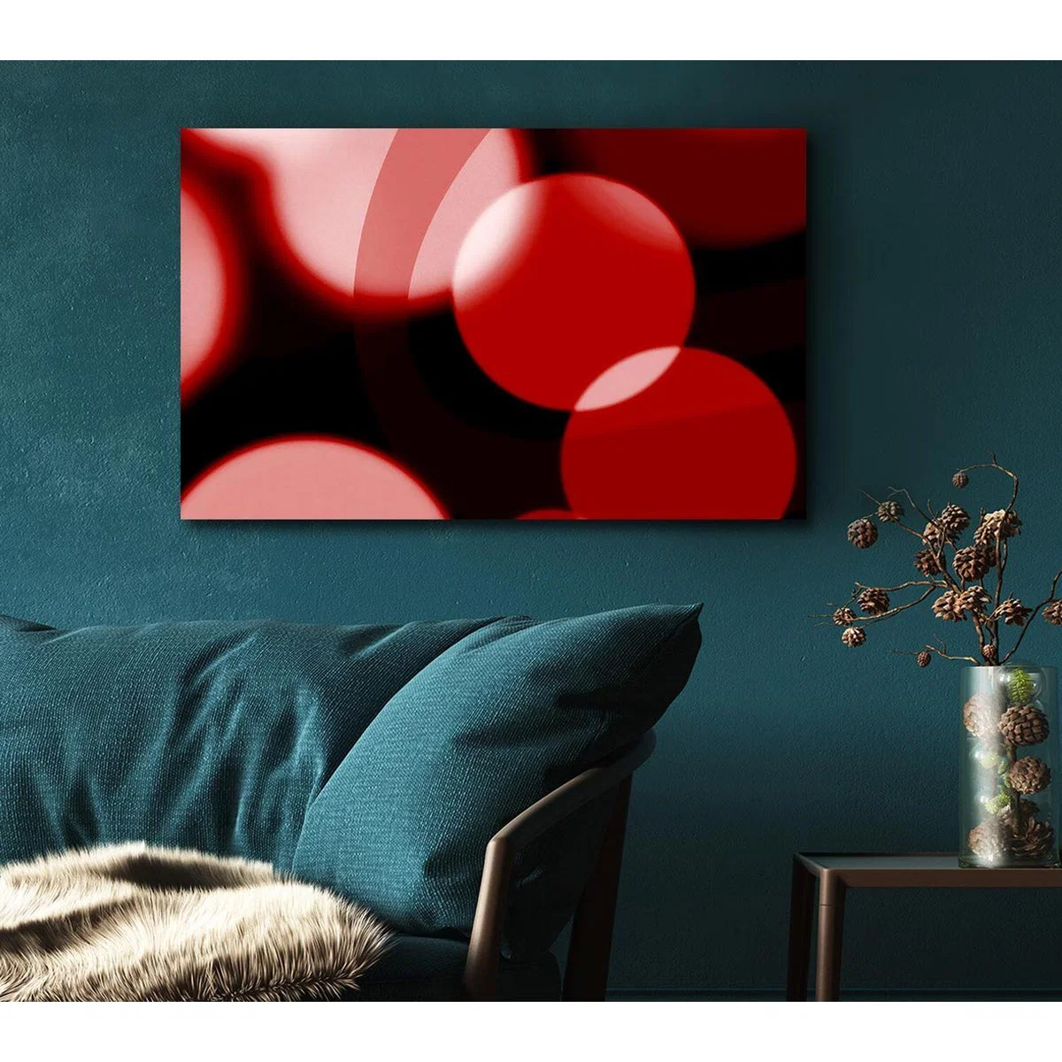Red Disco Lights Canvas Print Wall Art - Yellow / 50.8cm – image 5