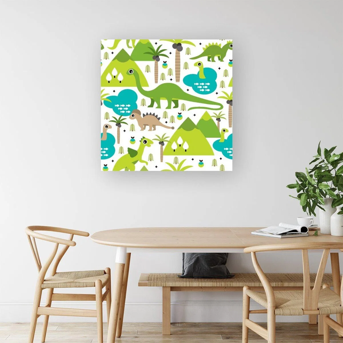 Baby Dinosaur Print Canvas Print - Green / Medium – image 4