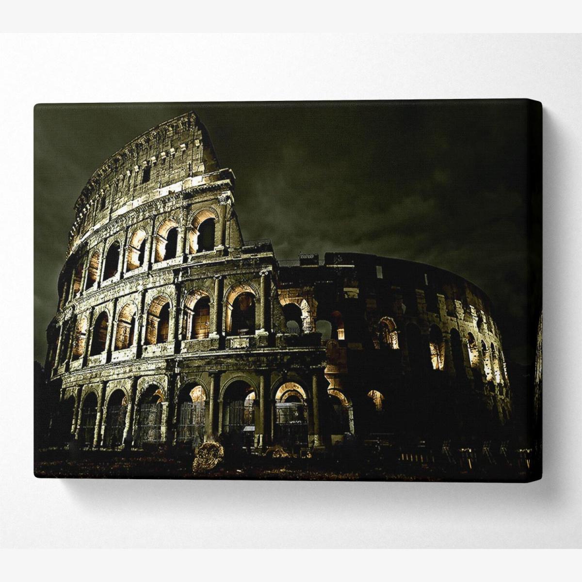 Colosseum Roman Architecture Canvas Print Wall Art - Yellow / 81.28cm – image 1
