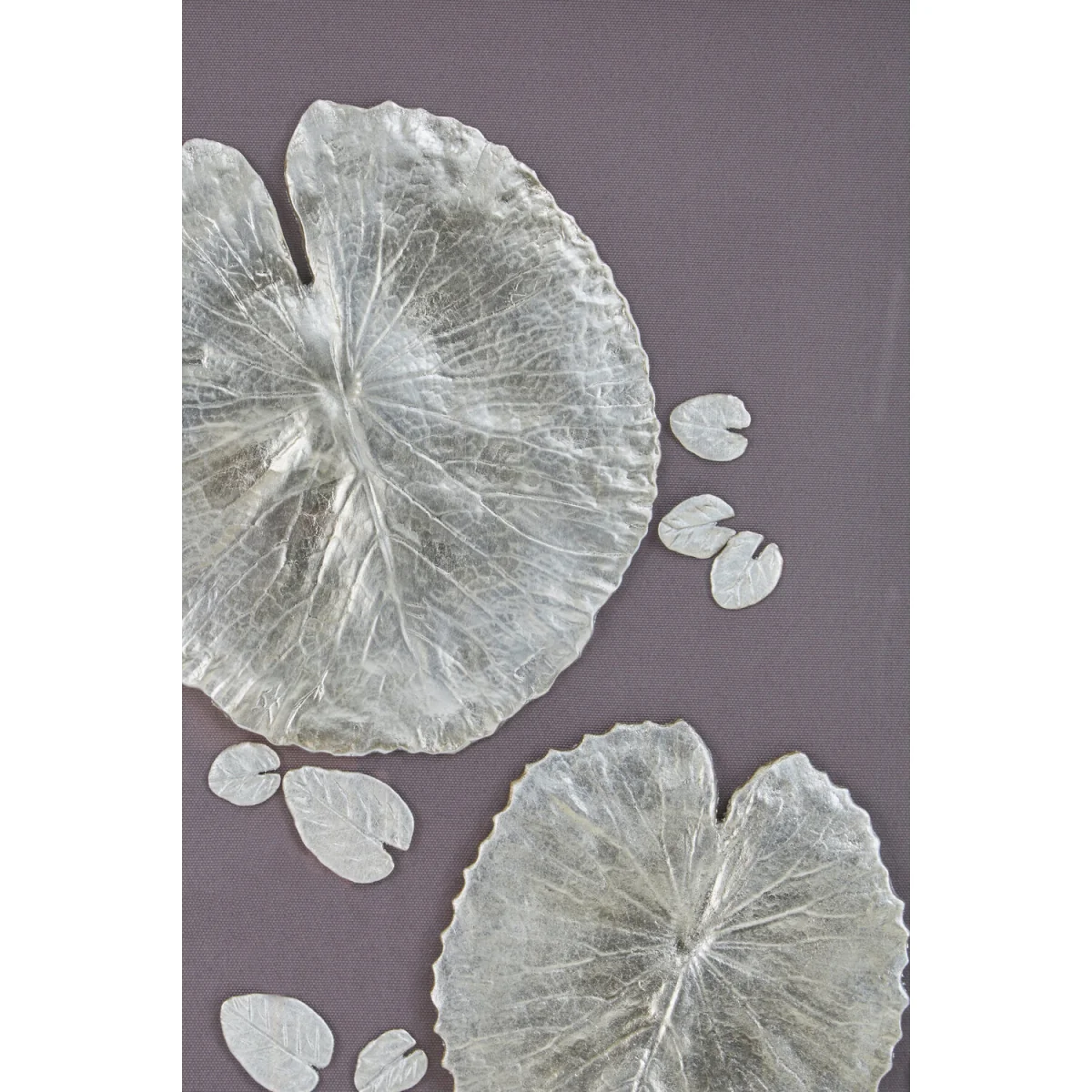 Nason Silver Leaf Design Wall Art with Wooden Frame - Silver – image 3