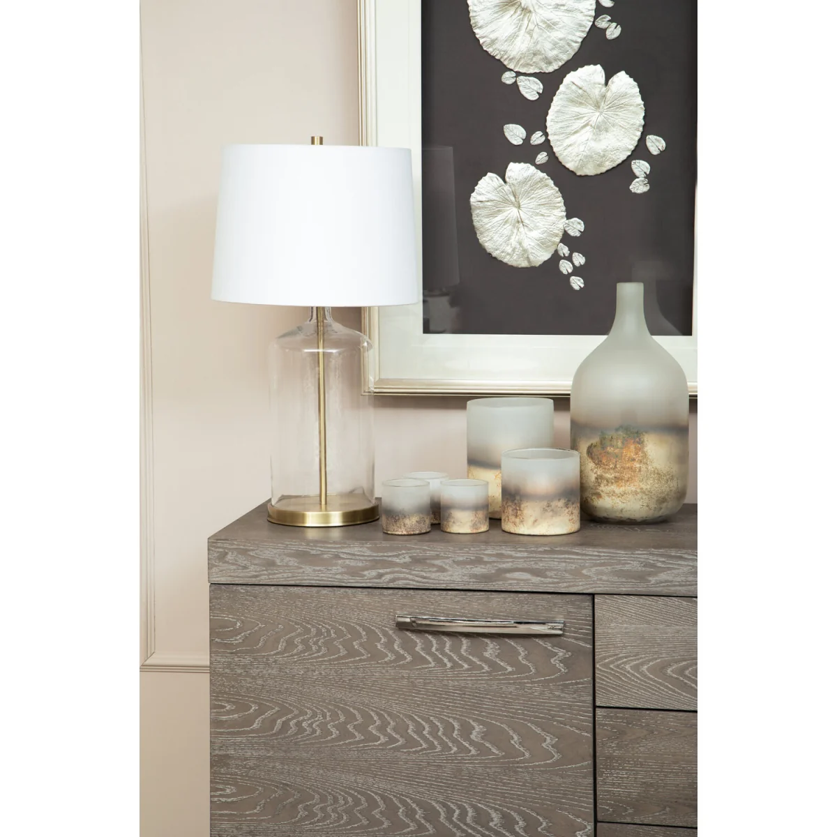 Nason Silver Leaf Design Wall Art with Wooden Frame - Silver – image 5