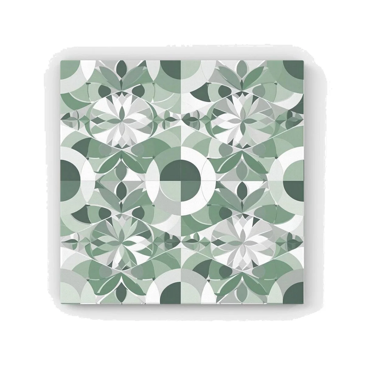 Geometric Pastel Green HD Metal Print - Green / 40cm