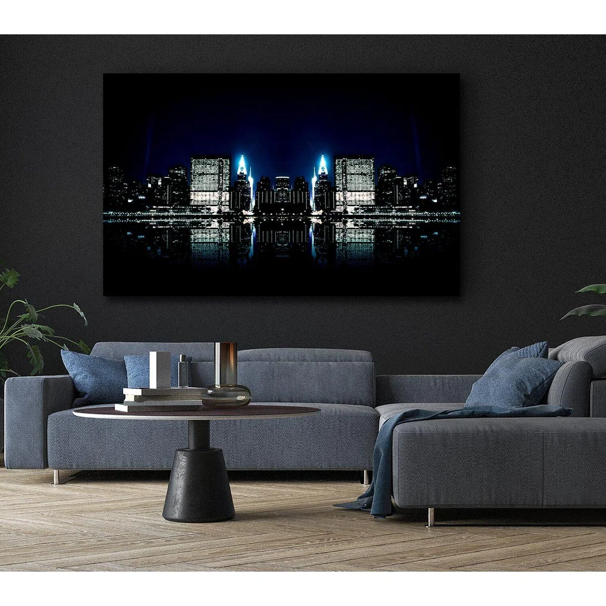 City Night Reflections Canvas Print Wall Art - Yellow / 50.8cm – image 6