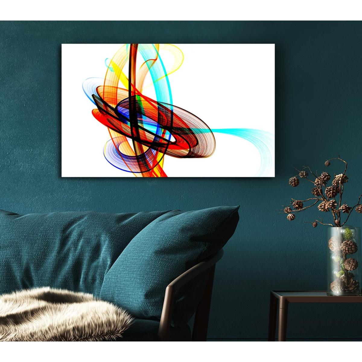 Helter Skelter Rainbow White Canvas Print Wall Art - Yellow / 66.04cm – image 4