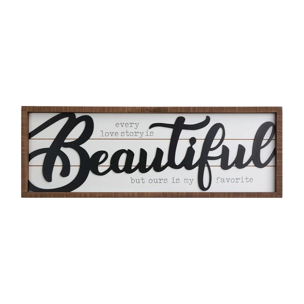 Beautiful Story Slogan Framed Sign - White