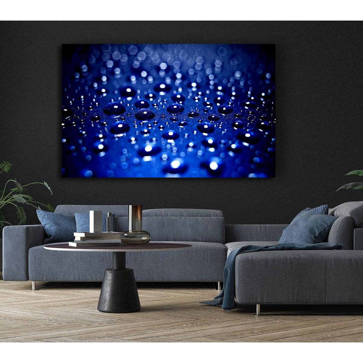 Drops On Blue Canvas Print Wall Art - Yellow / 50.8cm – image 5