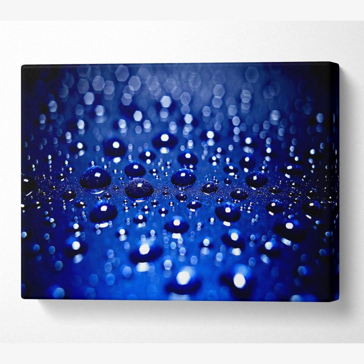 Drops On Blue Canvas Print Wall Art - Yellow / 50.8cm – image 1