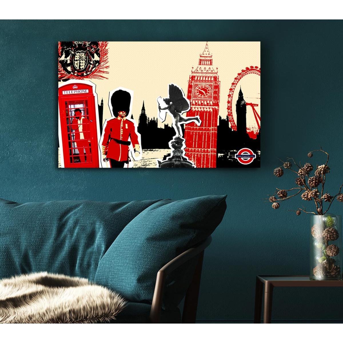 London Collage Canvas Print Wall Art - Yellow / 66.04cm – image 5