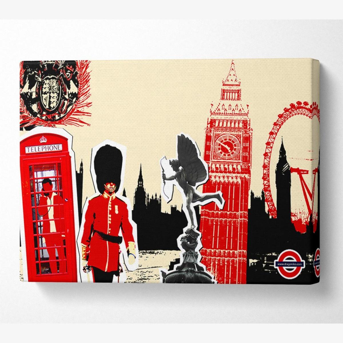 London Collage Canvas Print Wall Art - Yellow / 66.04cm – image 1