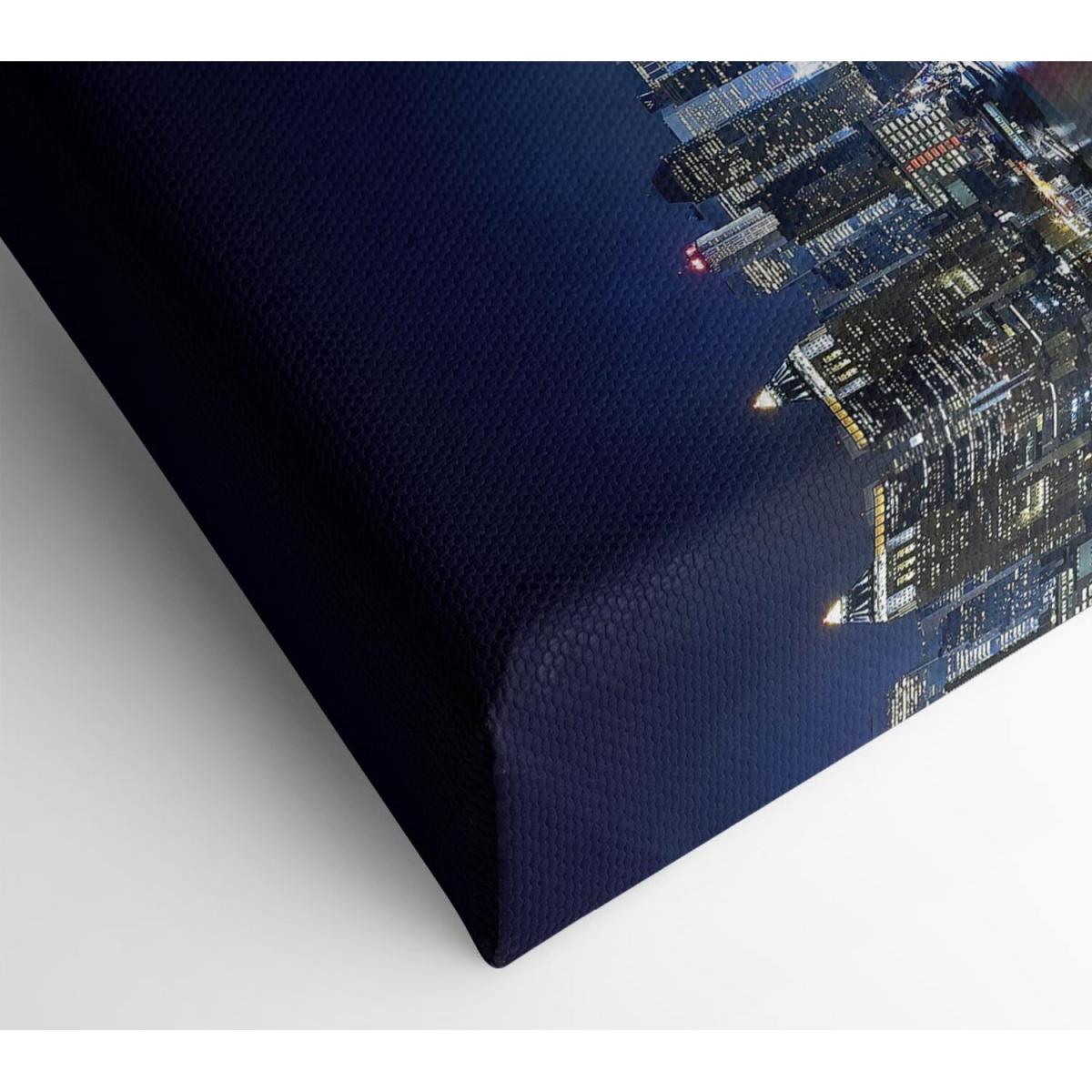 Manhattan Panorama At Night Canvas Print Wall Art - Yellow / 81.28cm – image 2