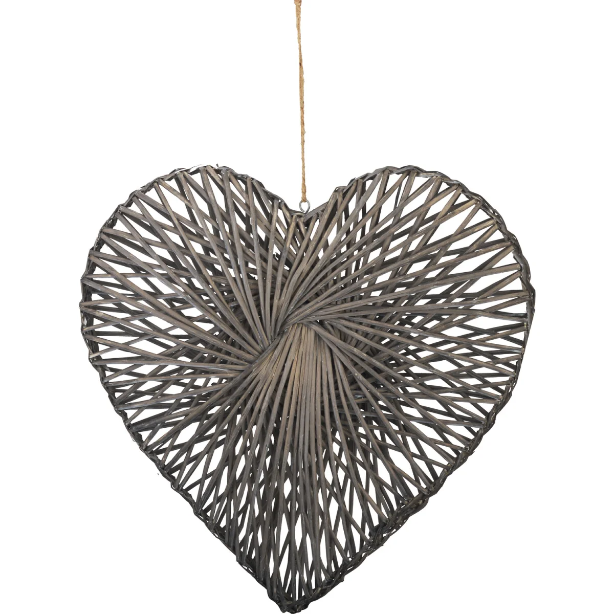 Wicker Heart Hanging Wall Art - Grey – image 2